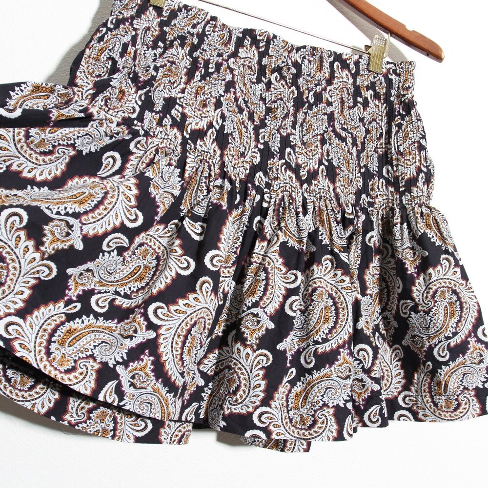Anthropologie Eula Pintucked Pleated Mini Skirt Paisley Cotton Size Small - Picture 3 of 12